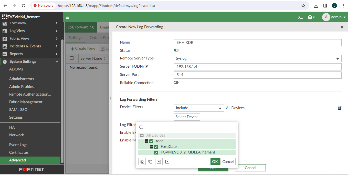 FortiAnalyzer Step 3