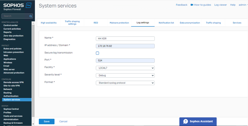 Sophos Connector Step 1