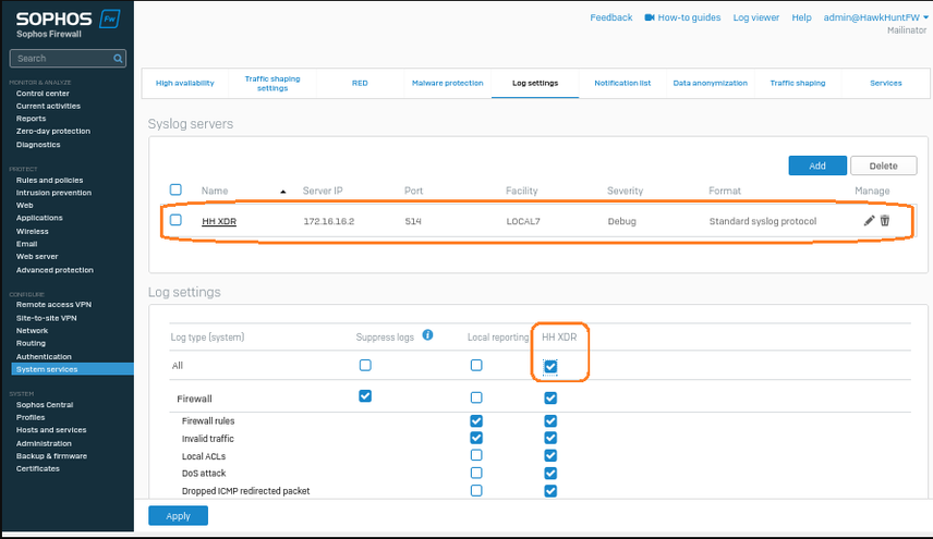 Sophos Connector Step 2